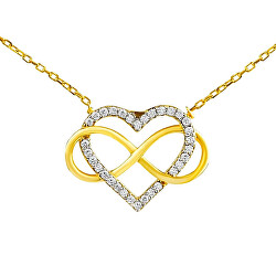 Stříbrný/pozlacený náhrdelník Belisa srdce a Infinity s Brilliance Zirconia PRGPK0068N