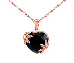 Strieborný/ pozlátený náhrdelník Trabl s Brilliance Zirconia v tvare srdca DCC1610411NRG