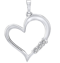 Stříbrný přívěsek Srdce s čirými krystaly Swarovski SILVEGO11580w