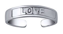 Stříbrný prsten na nohu Arty s nápisem Love PRM12191R