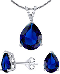 Set di gioielli d’argento con i cristalli blu JJJS4TM5 (orecchini, pendente)