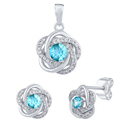 Set di gioielli in argento ROSALYN con autentico Topazio Swiss e Brilliance Zirconia JJJS0088TS (orecchini, pendente)