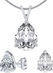 Stříbrný set šperků s čirým křišťálovým sklem JJJS8888 (náušnice, přívěsek)