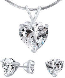 Set di gioielli d’argento con i cristalli JJJHEART01 (orecchini, pendente)