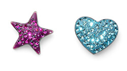 Winzige asymmetrische Ohrringe Hearts & Stars L2015