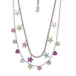 Hravý dvojitý náhrdelník pro dívky Star Shine L1014
