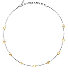 Modische zweifarbige Halskette aus Stahl für Damen T-Design TJAXA11