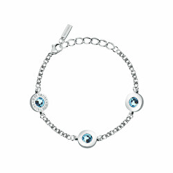 Bracciale in acciaio con cristalli blu T-Logo TJAXC114