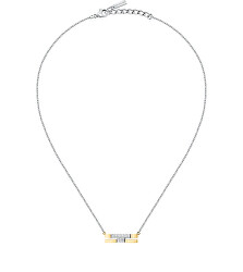 Ocelový bicolor náhrdelník se zirkony T-Logo TJAXC06