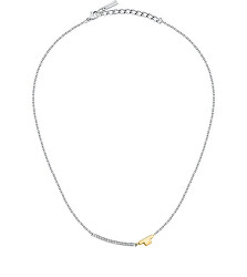 Půvabný ocelový náhrdelník se zirkony T-Logo TJAXC05