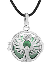 Dámský náhrdelník zelená metalická rolnička Poselství K10PZM18