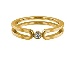 Gyengéd aranyozott gyűrű kristállyal TH2780101