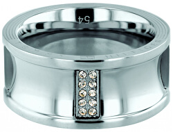 Luxusné oceľový prsteň s kryštálmi TH2780034