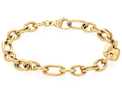 Modisches Armband aus vergoldetem Stahl Contrast Link Chain 2780788