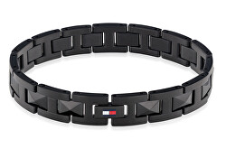 Bracciale nero in acciaio da uomo Geometric 2790568