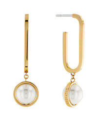Schicke vergoldete Ohrringe mit Perlen 2780768