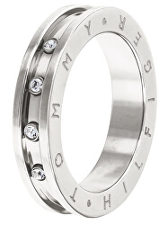 Stylový ocelový prsten s krystaly TH2780208