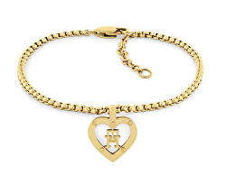 Bracciale di design placcato in oro Monogram Heart 2780921