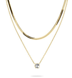 Elegantes vergoldetes Halsketten-Set für Damen TS-0036-NN