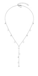 Nadčasový ocelový náhrdelník se zirkony TJ-0101-N-45