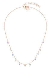 Půvabný bronzový náhrdelník se zirkony TJ-0075-N-45