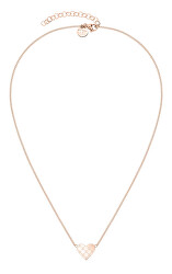 Romantikus bronz nyaklánc Logomania Heart TJ-0527-N-45