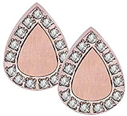Rózsaszín aranyozott fülbevaló cirkónium kövekkel Naomi  TJ046