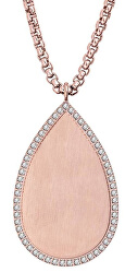 Růžově zlacený náhrdelník Naomi kapka se zirkony TJ044