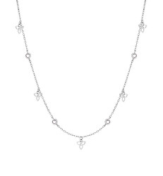 Stylový ocelový náhrdelník se zirkony TJ-0001-N-45