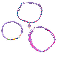 Set di braccialetti viola per ragazze Lecca lecca (3 pezzi)