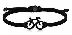 Schwarzes Kordelarmband Fahrrad