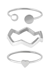 Designová ocelová sada prstenů