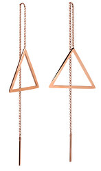 Hosszú bronz fülbevaló háromszögek