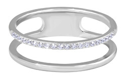 Dvojitý minimalistický prsten z oceli Silver