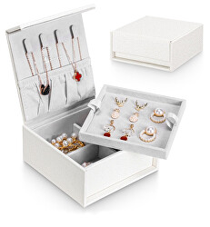 Cutie de bijuterii de călătorie albă elegantă