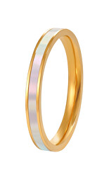 Eleganter vergoldeter Ring mit Perlmutt