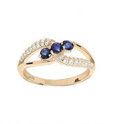 Elegantní pozlacený prsten se zirkony PO/SR08669B