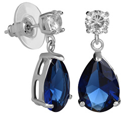 Funkelnde Ohrringe mit blauen Kristallen