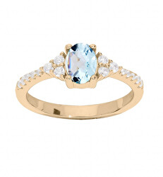 Krásný pozlacený prsten s topazem a zirkony PO/SRC0203TZ