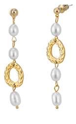 Luxuriöse asymmetrische Ohrringe mit Perlen