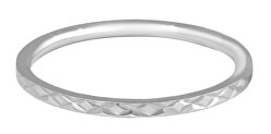 Minimalistický prsten z oceli s jemným vzorem Silver