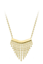 Moderní ocelový náhrdelník s ozdobou Chains Gold