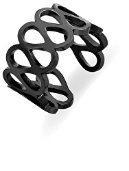 Módní černý prsten z oceli