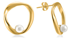 Bellissimi orecchini placcati in oro con perla VAAJDE201291G