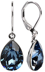 Elegantní náušnice s krystaly Pear Denim Blue