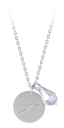 Oceľový náhrdelník Baran sa zirkónom (retiazka, 2x prívesok)