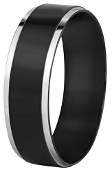 Ocelový snubní prsten černý/stříbrný