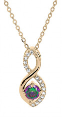 Očarujúce pozlátený náhrdelník so zirkónmi PO/SP08340