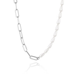 Originálne oceľový náhrdelník s perlami VWSN001S