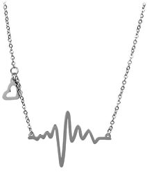 Originální ocelový náhrdelník Srdeční tep KNSC-253